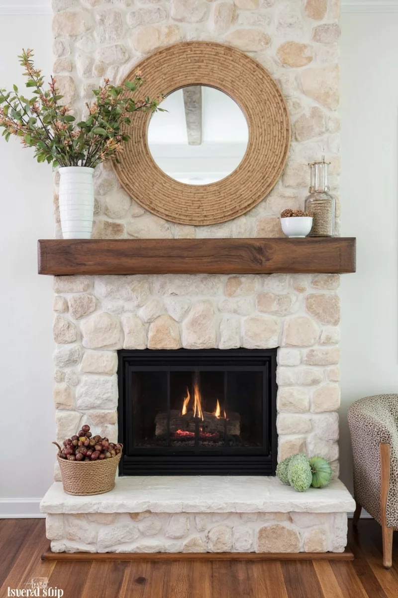 Family enjoying a fireplace after renovation