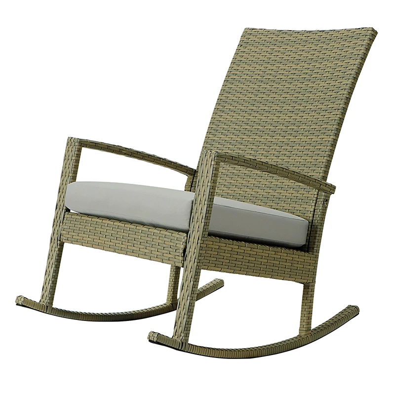 

USA Warehouse fast dispatch e-commerce store supplier garden furniture aluminum frame PE rattan patio rocking chair