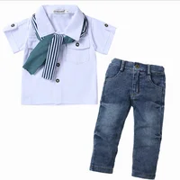 

Costume Designer Clothes for Toddler Boys Casual T-Shirt+Scarf+Jeans 3pc Baby Boy Clothes Baby Clothing Set Summer