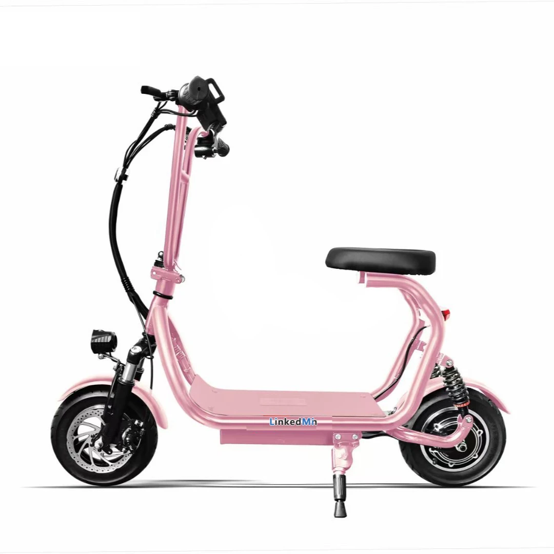 

250w Double Suspension Mini Electric E Bike Scooter With Basket cheap electric scooter for adults two