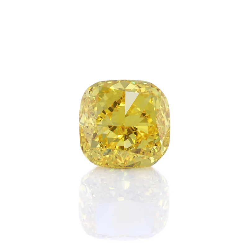 

Excellent Cut Fancy color Cushion Cut Yellow CVD diamond