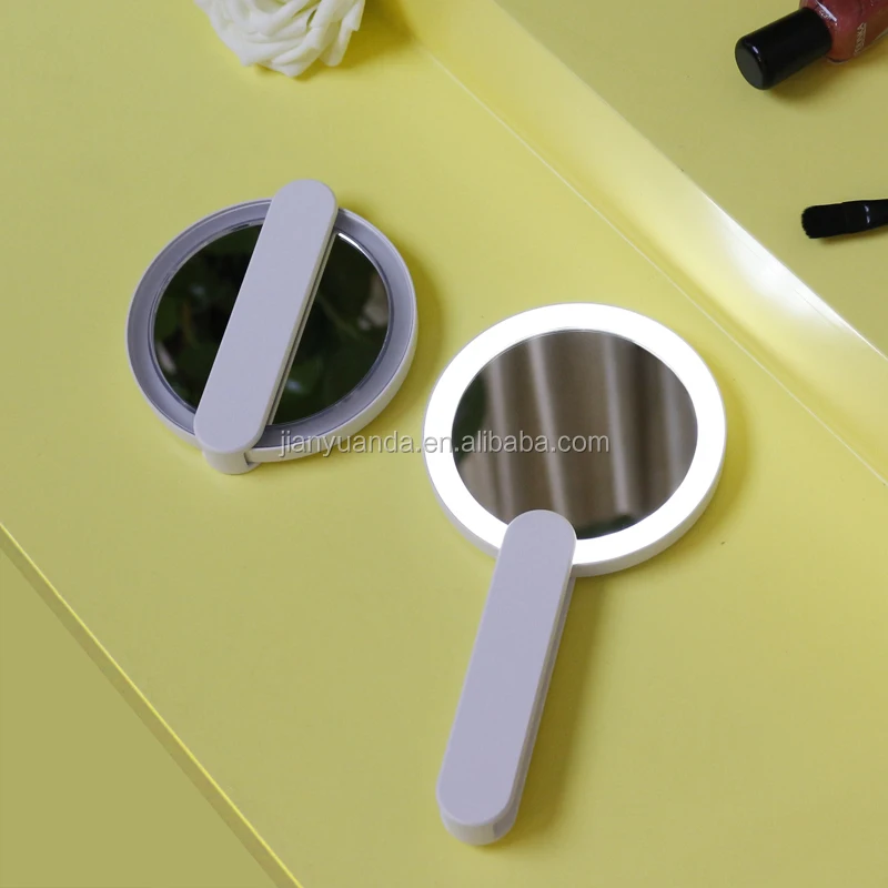 2020 New Design Handheld Led Lighted Makeup Mirror,Single Side Led