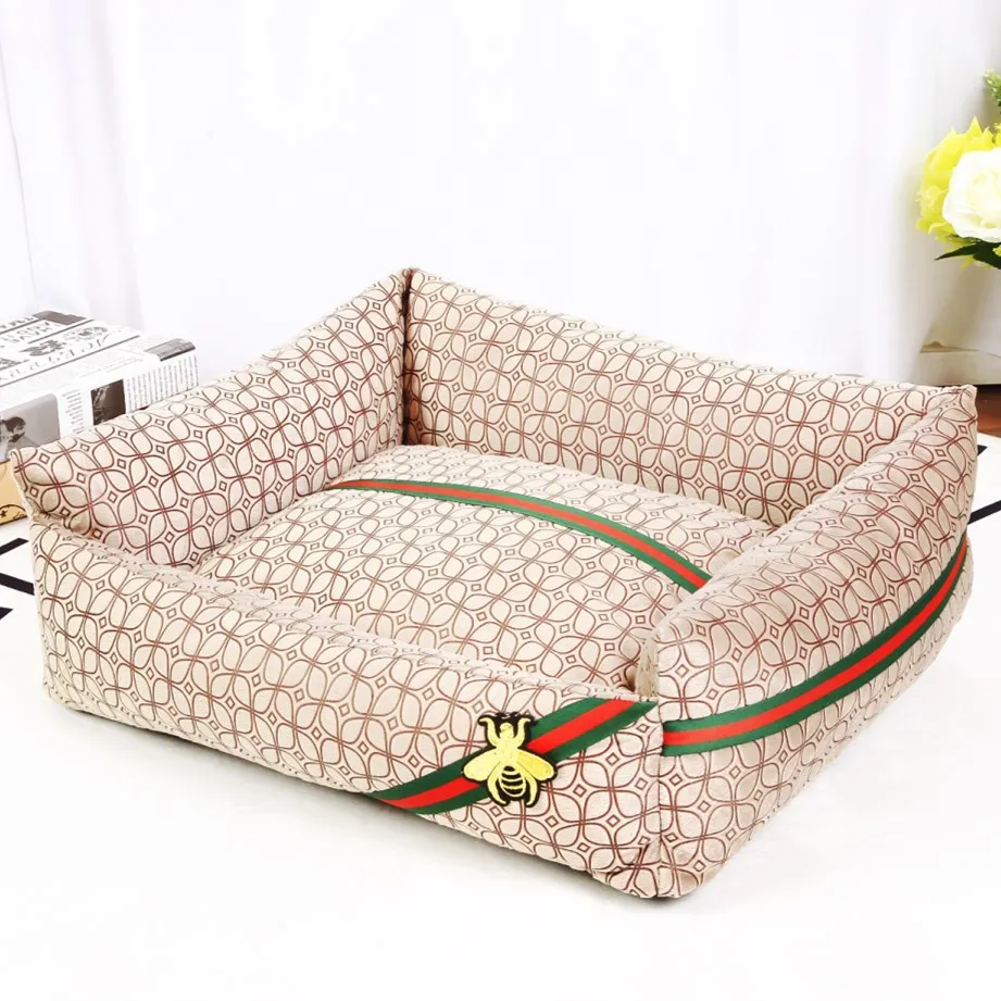 

Luxury popular printed logo designer pet sofa dog bed