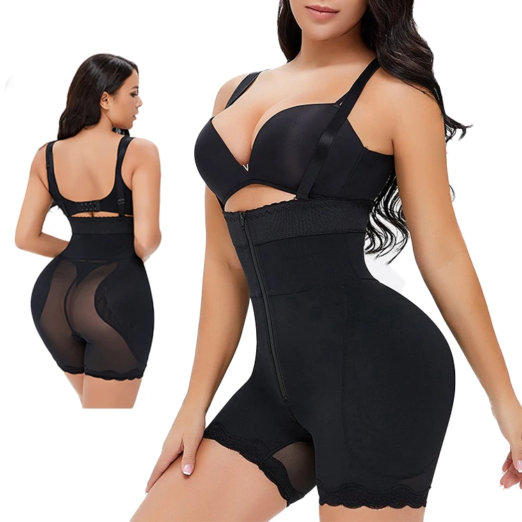 

Big Ass Butt Shorts Waist Trainer mesh Shapewear Padded Body Shaper Tummy Control High Compression Shapers, Black