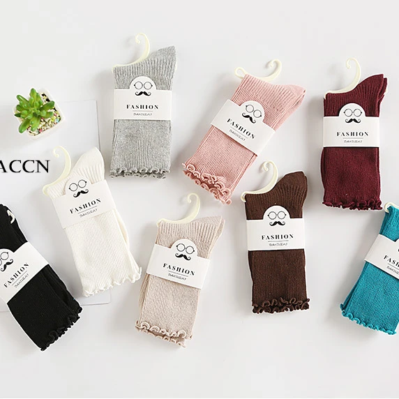 

10 color female socks Cotton autumn winter stockings Japanese casual socks female plain color socks 2020 Meias