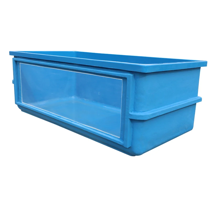 

FISH China factory sale low price high quality tempered fiberglass rectangle aquaponics biofloc tank fish farming tank, Customized color