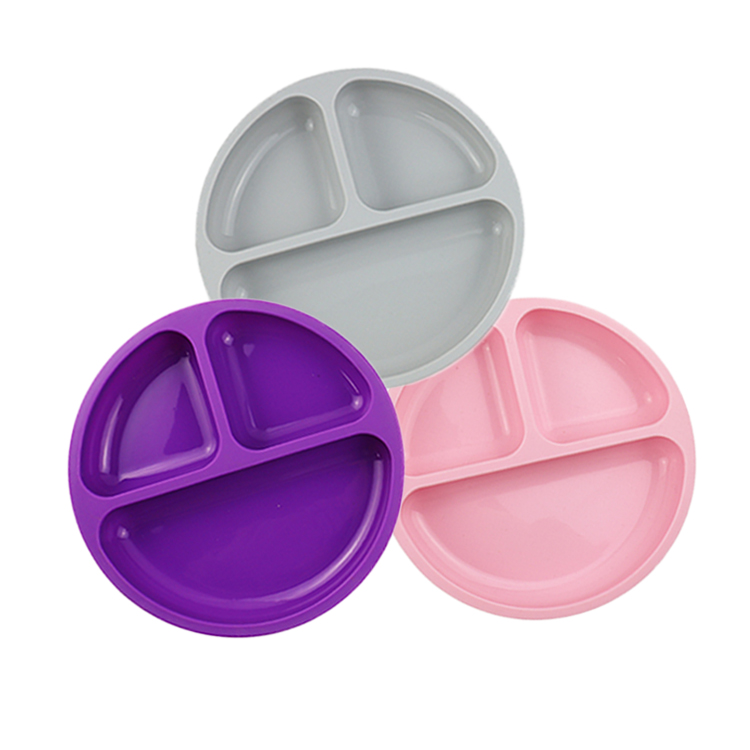 

Silicone Plates For Feeding Baby Rolls Shape Tray Stackable Removable Divider Silicone Plate No Suction Silicone Plate Divider, Any pms color