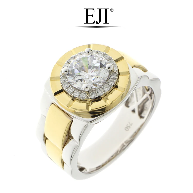 

Classic Luxury Design 18K White & Yellow Gold Ring For Men