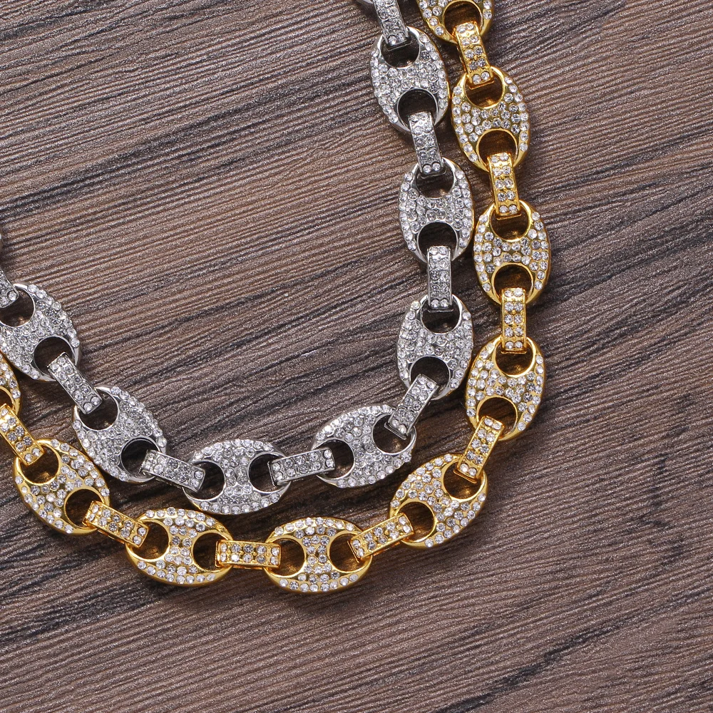 

AC006 Alloy Chain Hip Hop Iced out Cuban Chain Necklace Bling bling Jewelry