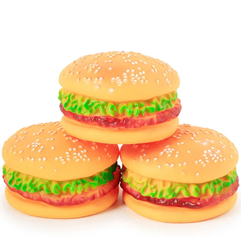 

Dog Toys Simulated Hamburger Pet Latex Toy Squeaky Dog Toys