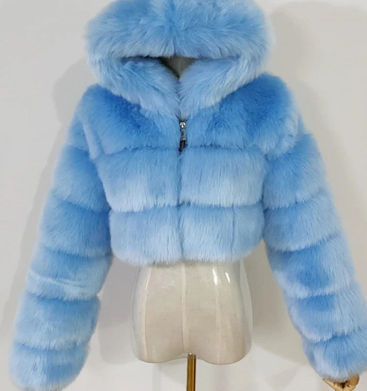 

Plus Size Winter Real Coats For Women And Girl Pink Fashion Fur Hood, As picture