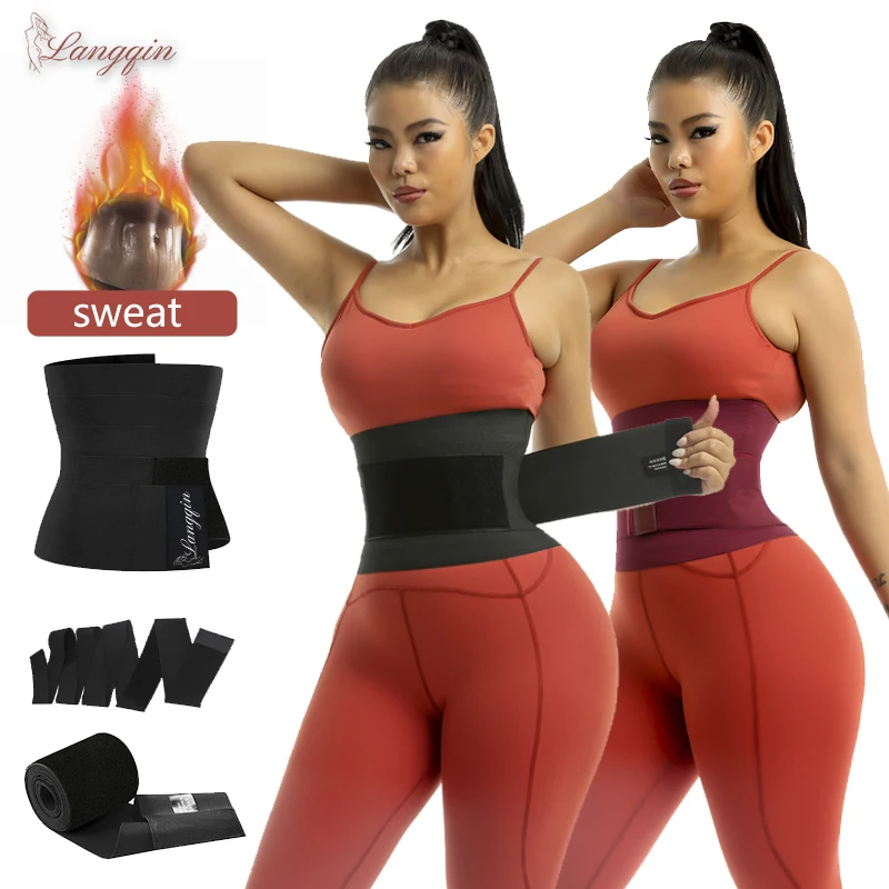 

Good selling shaper flat control bodysuit trimmer belt elastic band tummy waist trainers and shape wear stomach wrap, Black