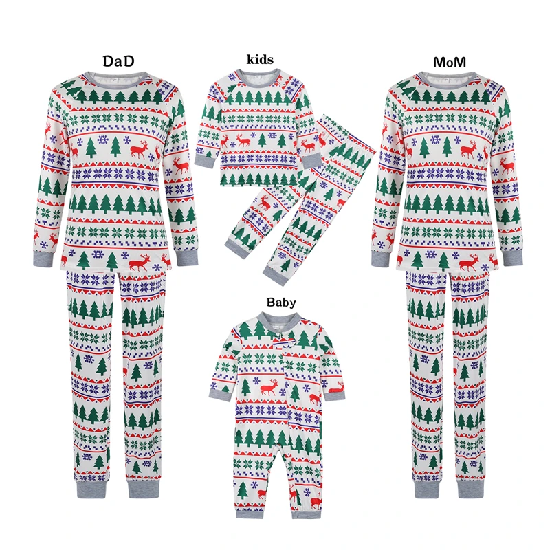 

2021 Hot selling Family Matching Christmas Pajamas for Boys Girls Kids Nightwear Men Women 2 Pieces Sleepwear Set