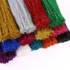 Factory sale Children Handmade Craft 0.3mm*30cm gitter Chenille Stem Tinsel Pipe Cleaners for art