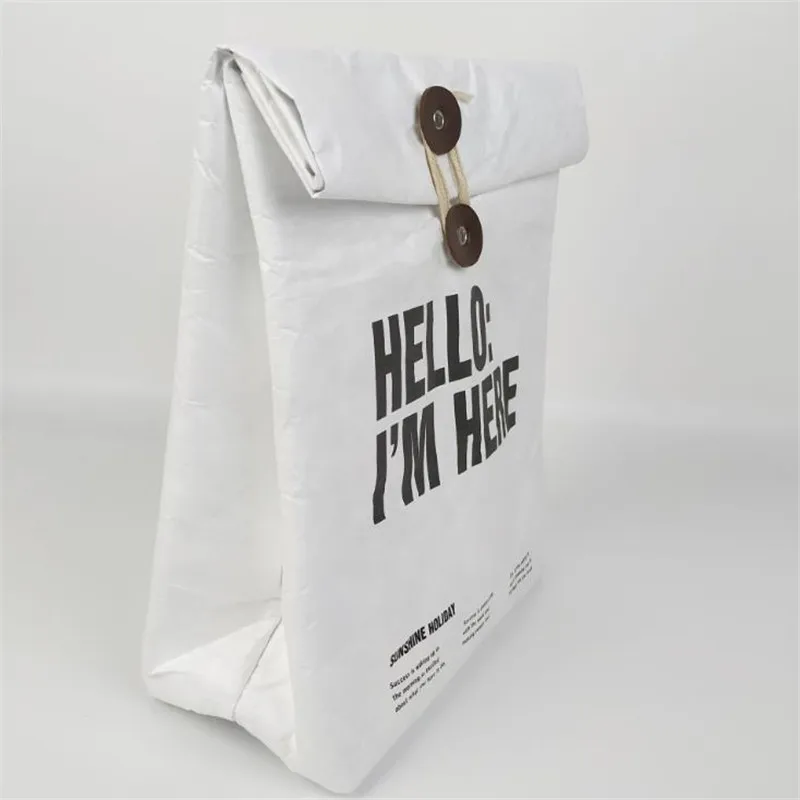 

Kraft Environmental Friendly Degradable DuPont Paper Aluminum Outdoor Picnic Insulated Ice Lunch Box Storage Bag DOM111, As pictures