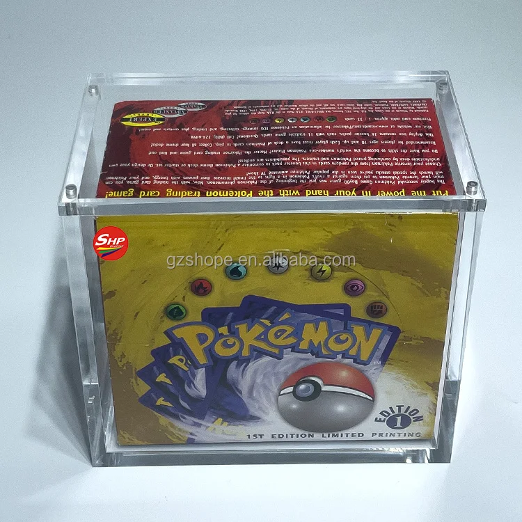 SHP Custom  Clear English Pokemon Base Set 1st Booster Box - Saint Louis BOX  Display Case