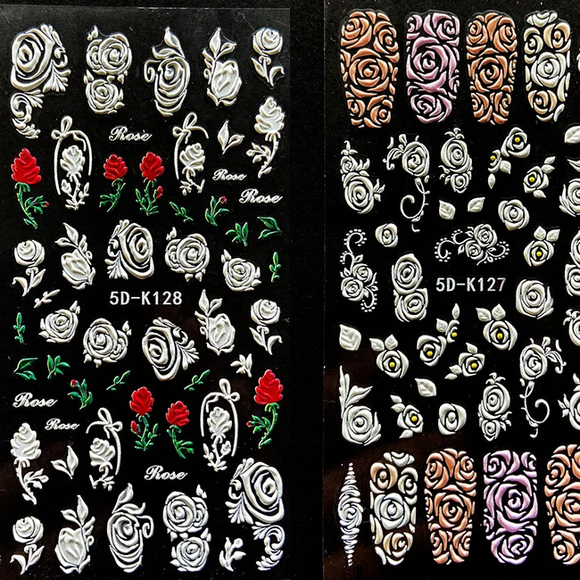 

NEW 5D Valentine's Day stickers rose flowers nail stickers, Colors
