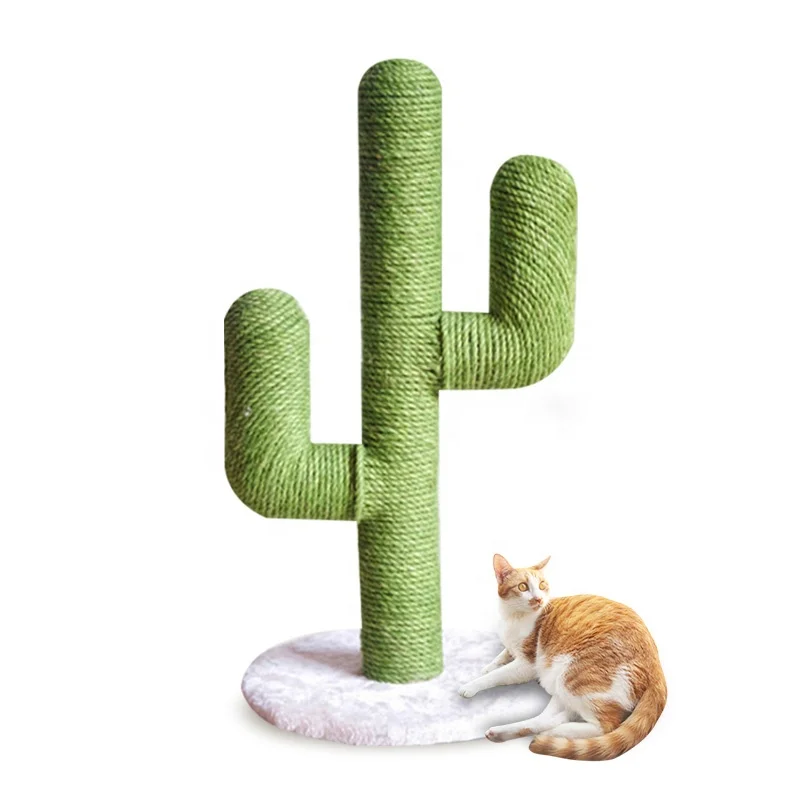 

cheap large luxury modern natural wooden cactus flower pets cats condo climbing tree scratcher tower house for manufacturer sale, Green