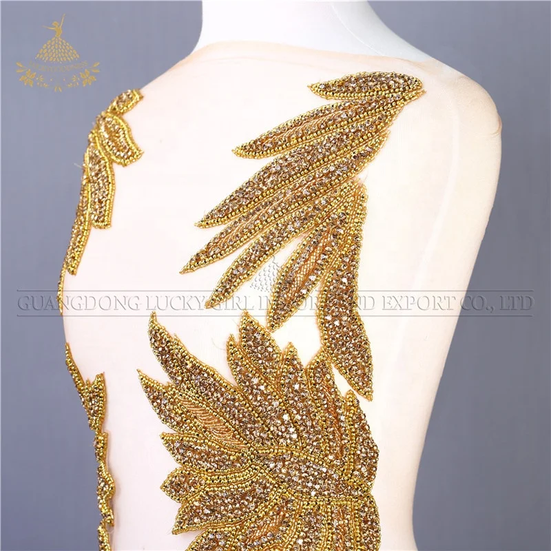 

Hotsell discount wholesale handmade bridal bodice crystal stone rhinestone appliques, Gold, silver, other colors