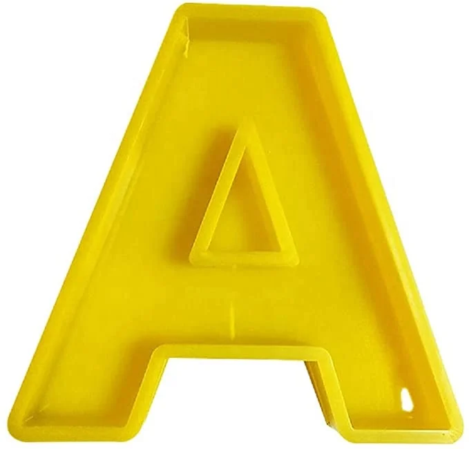 

Giant Jumbo Large Size 3D Alphabet Epoxy Resin Silicone Mold Capital Letter Symbol Molds for Art Craft Home Decor, Yellow
