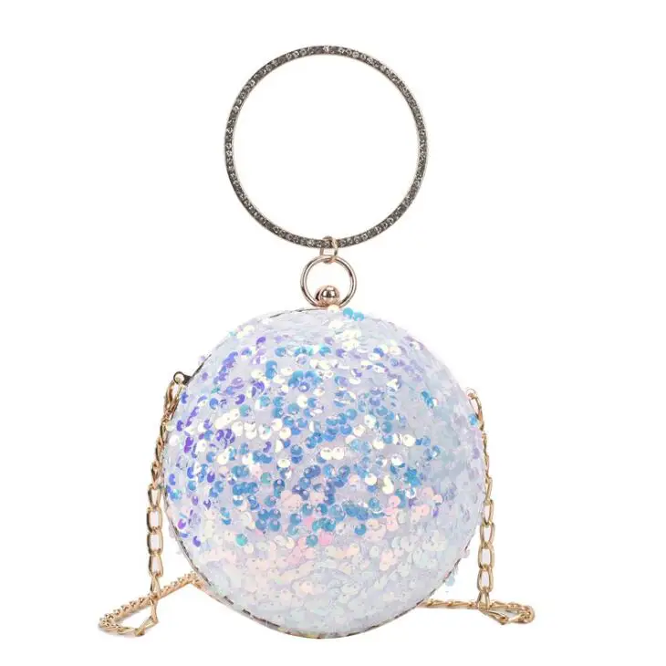 

Casual new trend one-shoulder sequined lipstick bag purse 2021 summer new chain crossbody ball bag evening handbags for Dinner