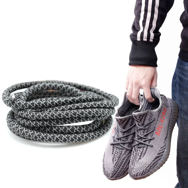 

High quality casual 3M polyester shoelaces round yeezy 350 yeezy 500shoelaces reflective shoelaces, Customized