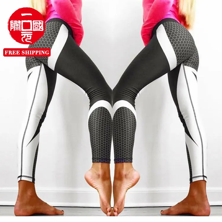 

leggings for women Digital printed high-waist geometric striped letter training fitness leggings