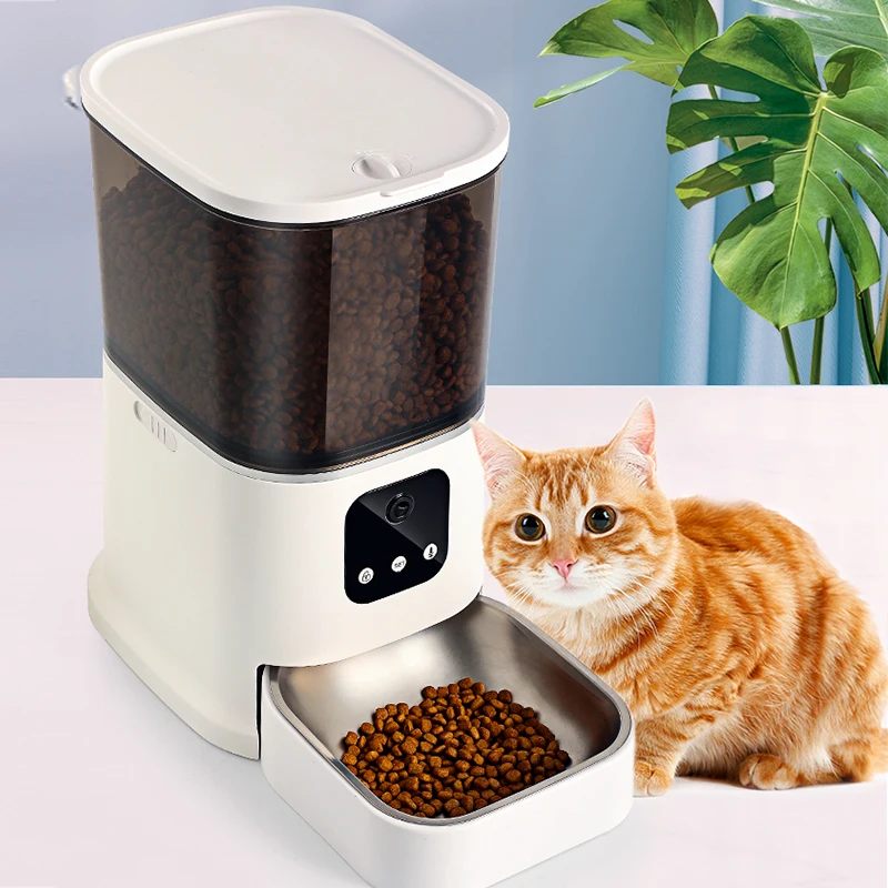 

OEM Available 6L Camera Video Automatic Pet Food Dispenser Smart Pet Feeder