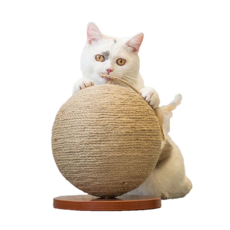 

Sisal Cat Scratcher Toy Scratching Ball For Cats, Natural