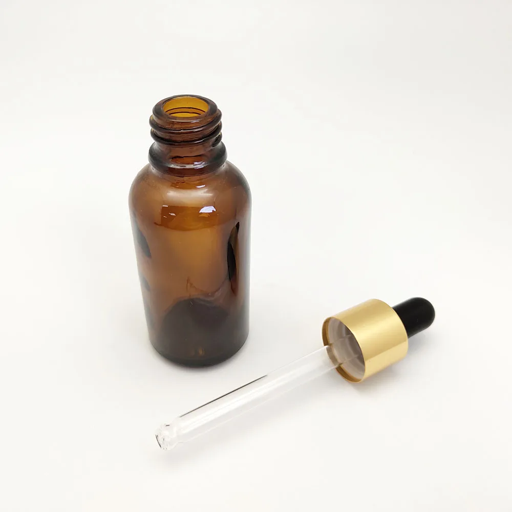 

15ml amber pharmaceutic european euro glass dropper bottle with golden aluminum droppers