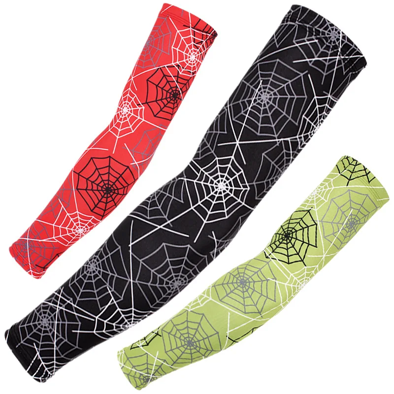 

Breathable Quick Dry UV Protection Spider web Arm Sleeves Basketball Elbow Pad Fitness Armguards Sports Cycling Arm Warmers, 6 colors available