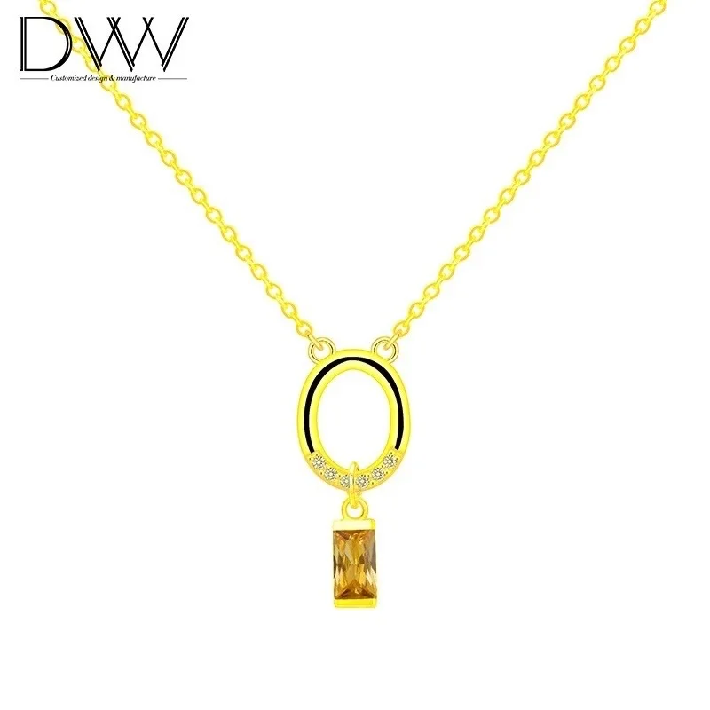 

Gold Chain 18K Gold Plated Heart Of The Ocean Necklace Luxury Gold Pendant Necklace, Customized color