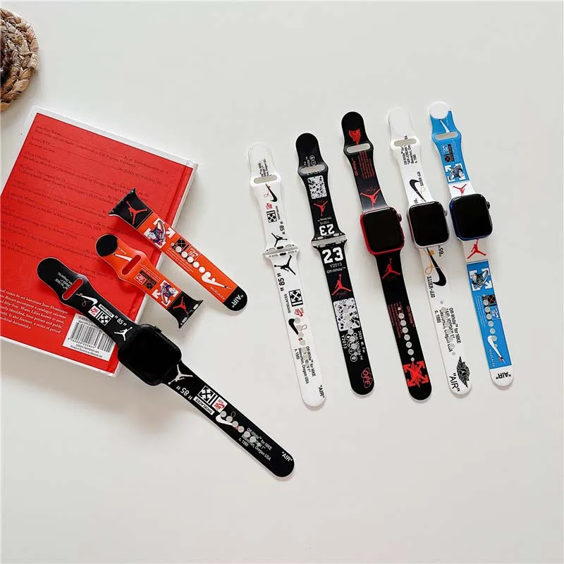 

42/44mm Designer Rubber Watch Strap Apple Watch Band Silicone For iWatch Band