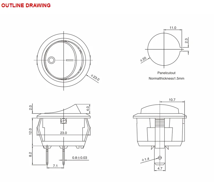 kema rocker switch t85