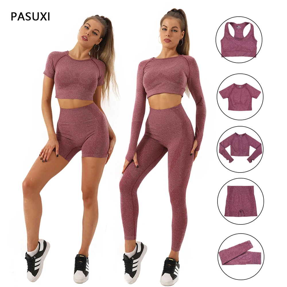 

Wholesale Fitness Yoga Wear 5PCS Seamless Workout Women Gym Sets