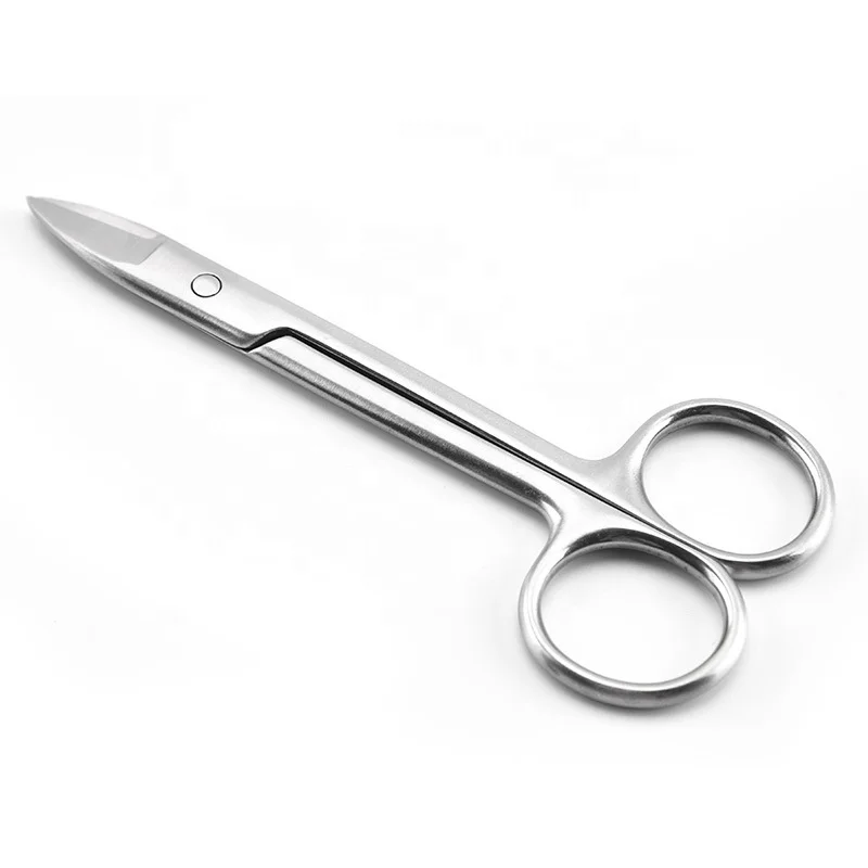 

Make Up Tool Beauty Care Device Small Curved Scissors Eyelash Shear Eyebrow Trimmer Scissors, Silver