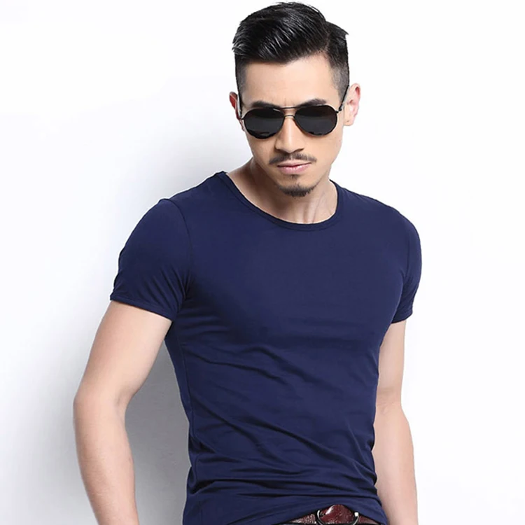 Low Price Custom Homme Short Sleeve Solid Color Black 100 Cotton Plain