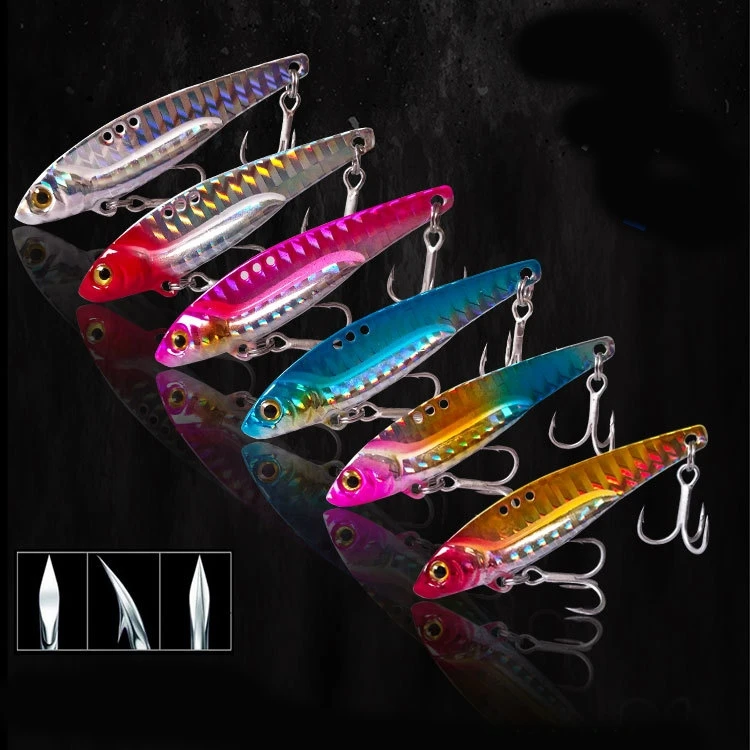 

Jetshark 5g 7.5g 10g 13g 16g 20g Treble Hooks Saltwater Metal Casting VIB Bait Iscas Artificial Kit Hard Sea Fishing lures