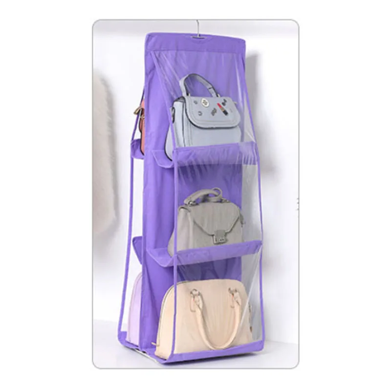 

Handbag Dust Cover Bag Purse Storage Organizer for Closet with 6 Easy Access Deep Transparent Pvc Pockets, Customized color