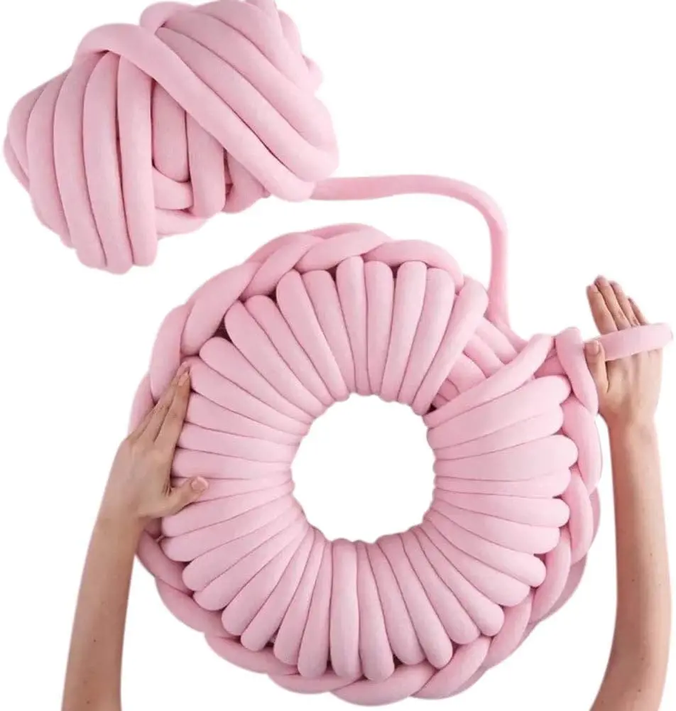 Wholesale Hollow Super Giant Chunky Hand Knitting Cotton Tube Yarn For