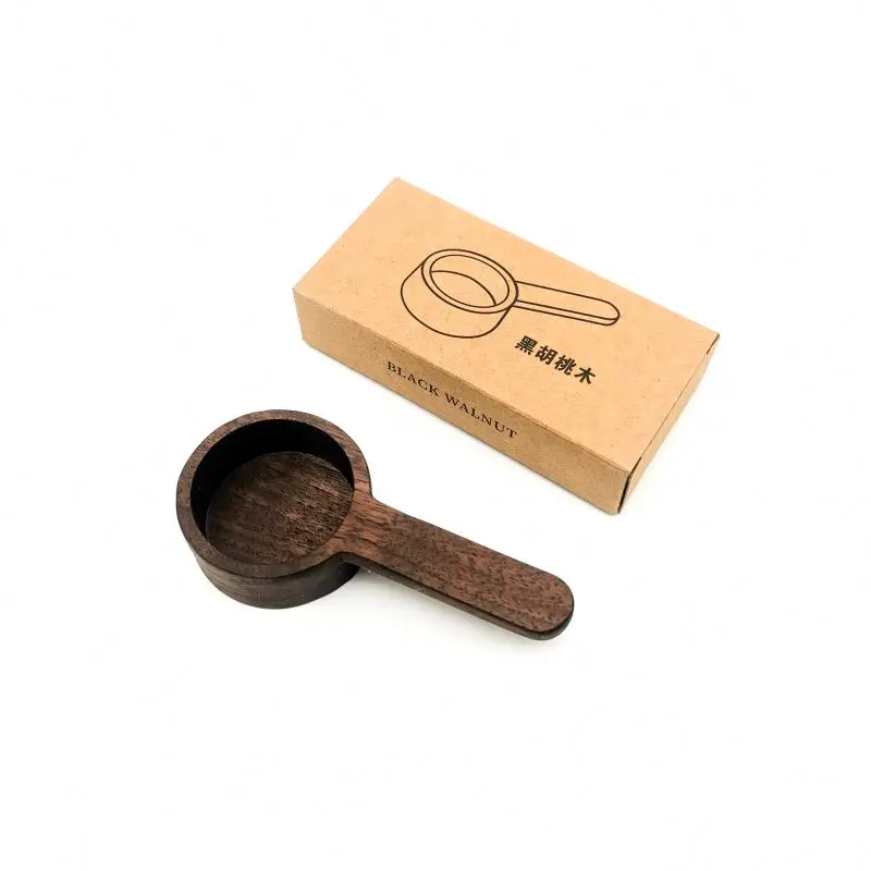 

Custom Wholesale Walnut Wood Measuring Spoon Short Handle Wooden Coffee Seasoning Spoons, Natural