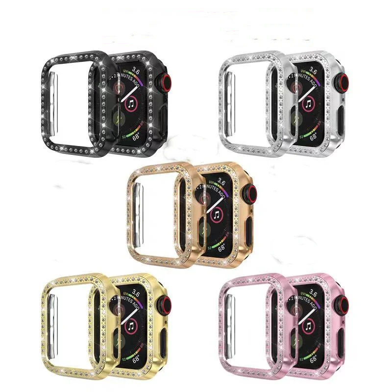 

For Apple Watch Case Luxury For iWatch Series 5 4 3 Case Bling Shinning Case Protector 38 40 42 44mm Diamond Watch Box