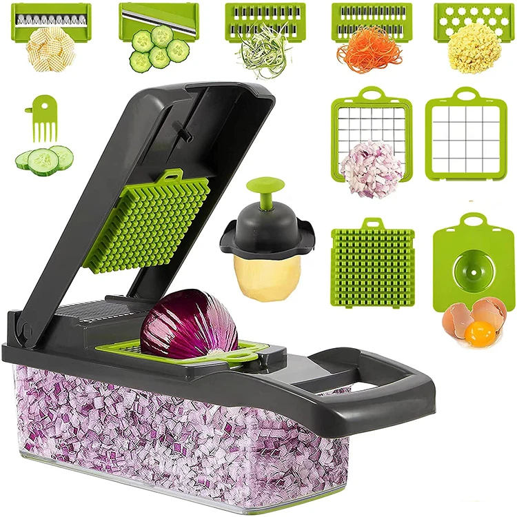 

2023 Top Seller Kitchen Accessories 12 in 1 Food Cutter Veggie Onion Chopper Mandoline Slicer Multifunctional Vegetable Cutter