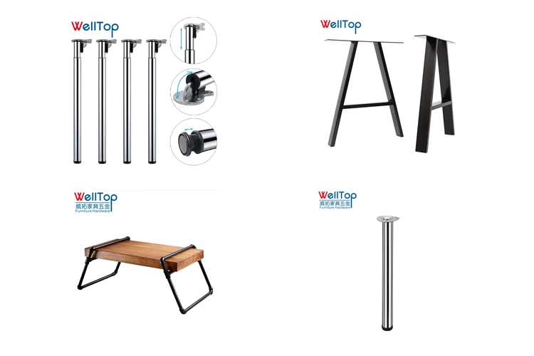 Brushed Steel Furniture Legs Adjustable Height Table Legs Desk Legs Vt