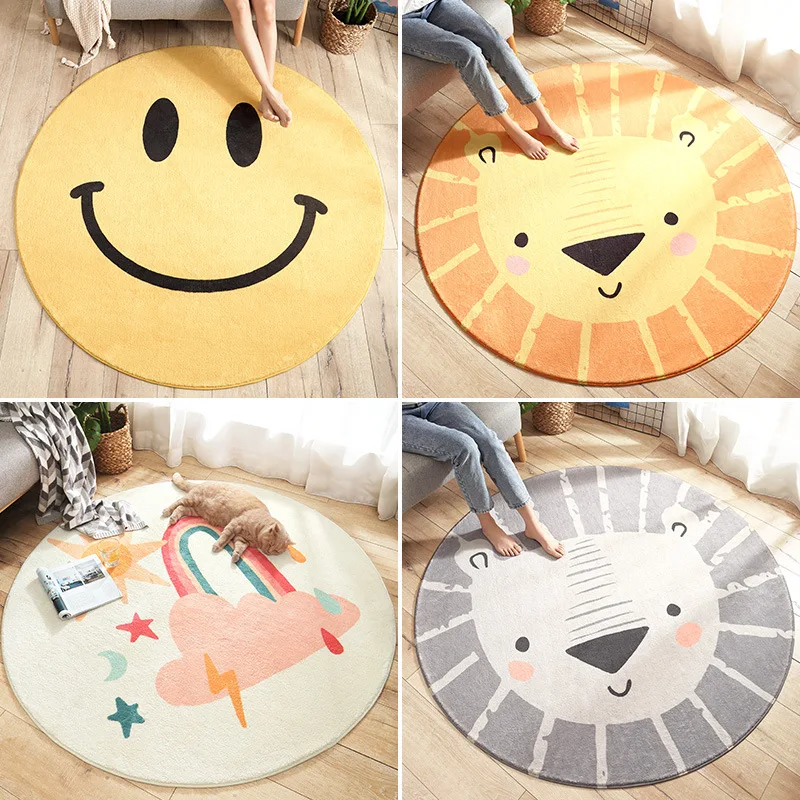 

Round Print Flocking Microfiber Material Extra-Soft Plush Super Absorbent Shaggy Bath Rug Carpet Mats for Tub and Bath Room, Customized color