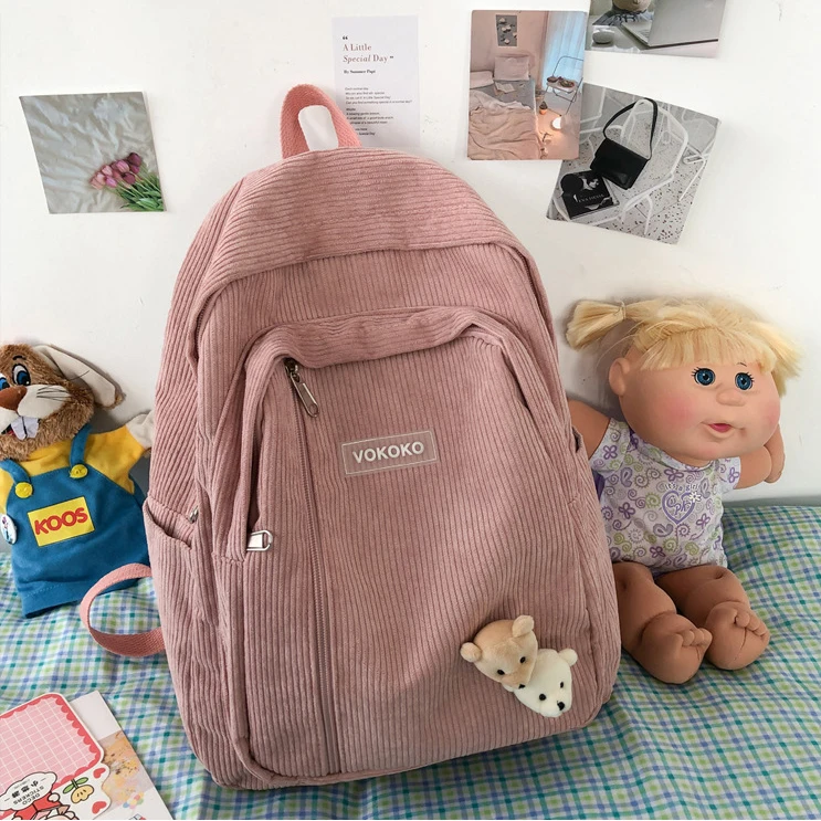 

Wholesale Custom Corduroy School Backpack Bag,toddler backpack corduroy,brown woman fabric corduroy backpack mini bag pack sling, Customized colors