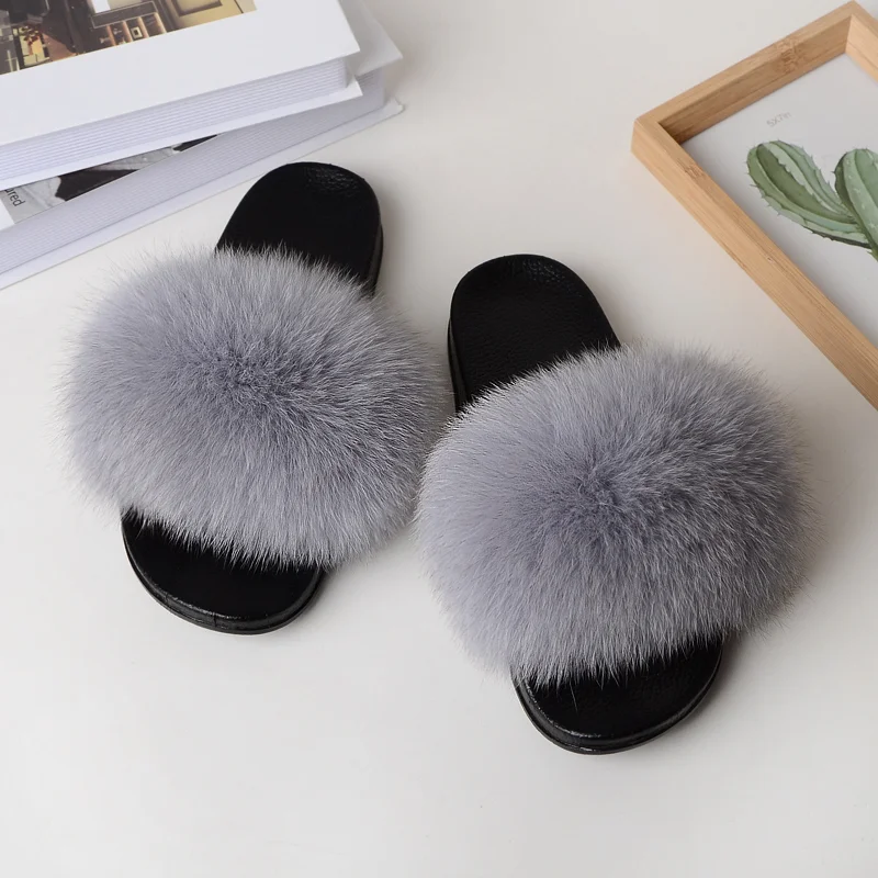 

fur slippers double fur slides slippers fur slides, Customized color