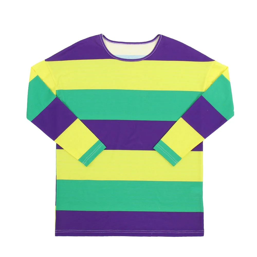 

Wholesale Personalized Monogrammed Polyester Mardi Gras Stripe T-shirt, As picture show, customized