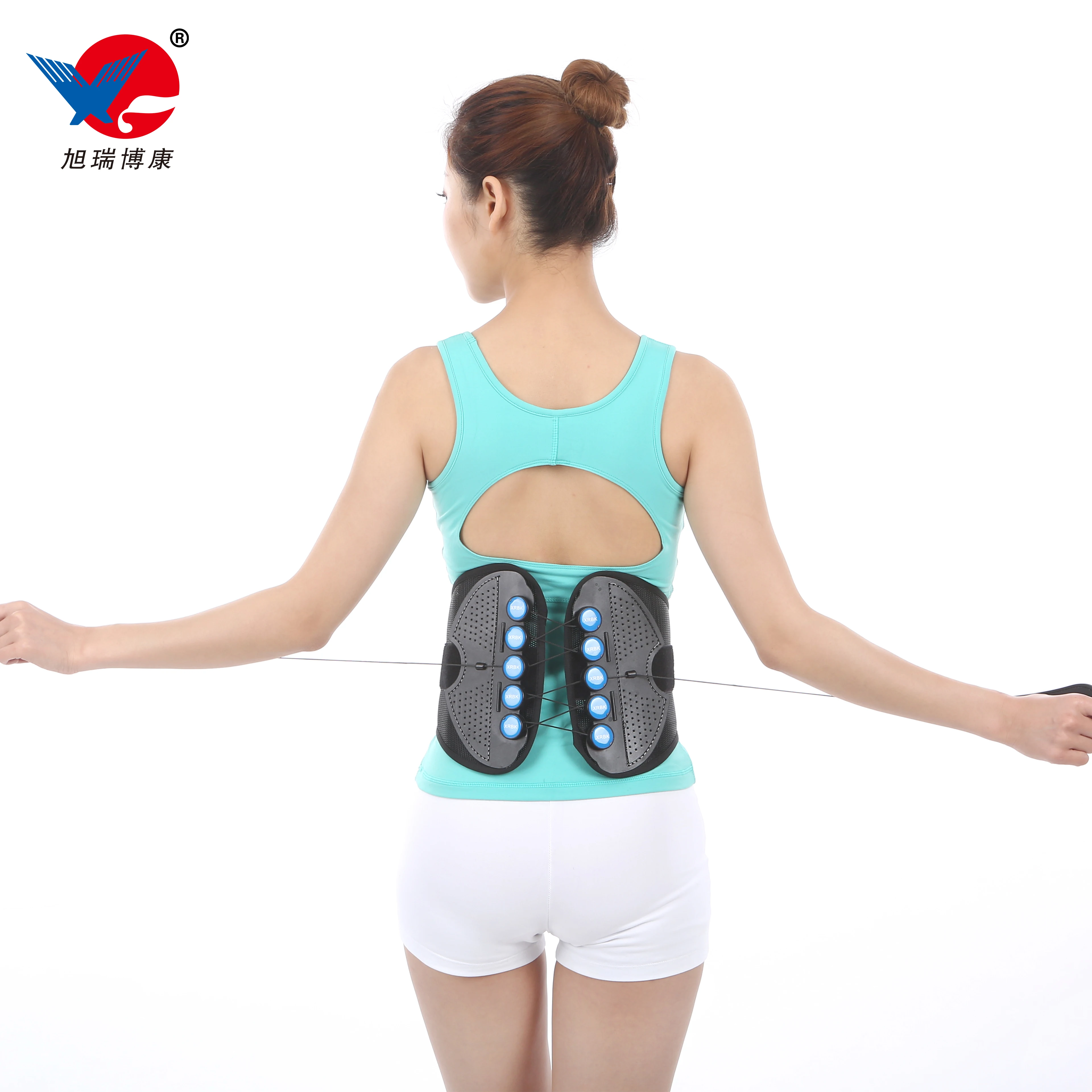 

magnetic body waist stretcher band support belt girdle corrector lose weight brace ajustable custom logo designed, Black