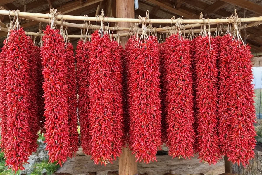 Kayan pepper berries drying on traditional bamboo racks in Kalimantan
